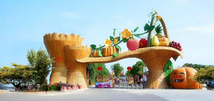 生態(tài)園大門打造時尚的景觀裝飾造景