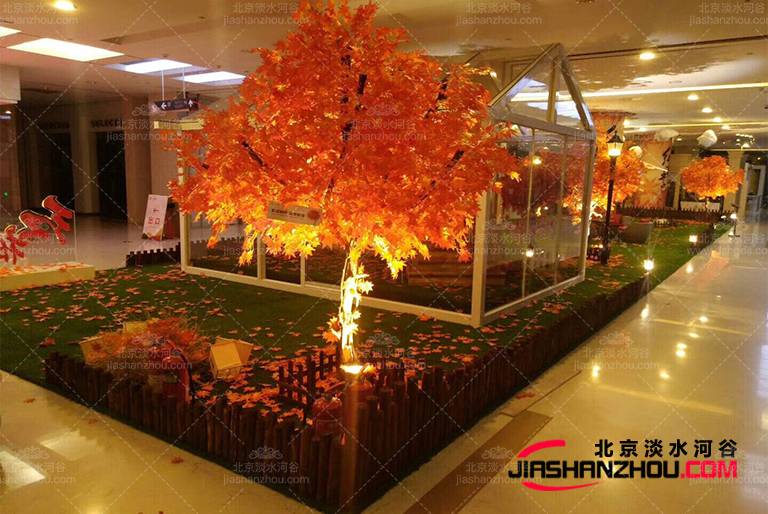 costa咖啡店-漂亮而美麗的紅楓仿真樹幫您置身美的風(fēng)景里