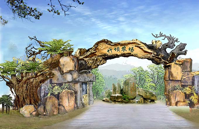 山東煙臺仿真樹大門制作 假樹大門所賦予的精神藝術(shù)