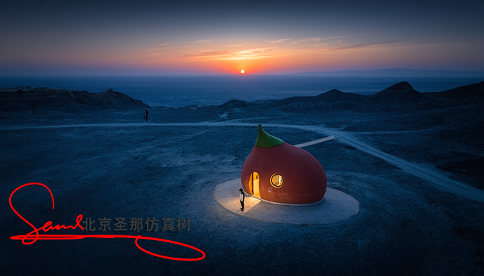 水泥仿木涼亭