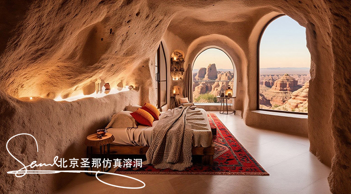 jimeng-2025-06-19-4098-這是一間極具特色的洞穴風(fēng)格臥室，融合自然與人文元素，營造出獨特氛圍：空間結(jié)構(gòu)與外....jpeg