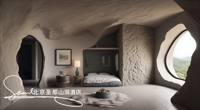 jimeng-2025-06-19-4496-這是一間獨具特色的洞穴風(fēng)格臥室，設(shè)計巧妙融合自然與現(xiàn)代元素：空間結(jié)構(gòu)房間由天然洞....jpeg