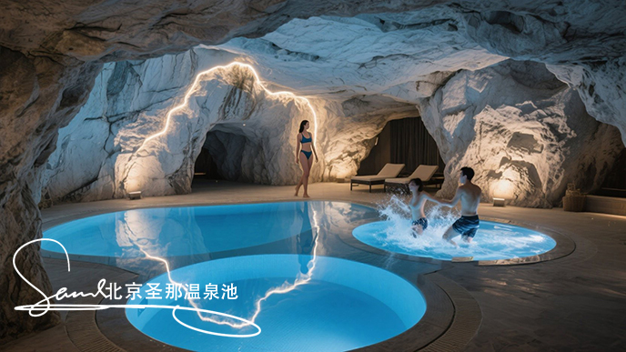 jimeng-2025-06-21-8050-酒店內(nèi)一個(gè)極具特色的洞穴泳池景觀。洞穴由巖石構(gòu)成，內(nèi)部是澄澈的3個(gè)藍(lán)色小泳池 ，....jpeg