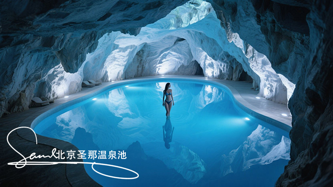 jimeng-2025-06-21-1357-一個極具特色的洞穴泳池景觀。洞穴由巖石構(gòu)成，內(nèi)部是澄澈的藍(lán)色泳池 ，水面如鏡子般....jpeg