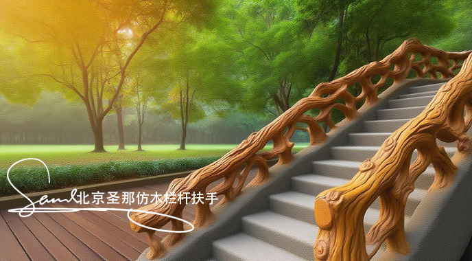 jimeng-2025-06-25-2424-正在施工制作的旅游區(qū)樓梯室外安全圍欄設計制作過程，美工正在施工制作，先用鋼筋焊接....jpeg