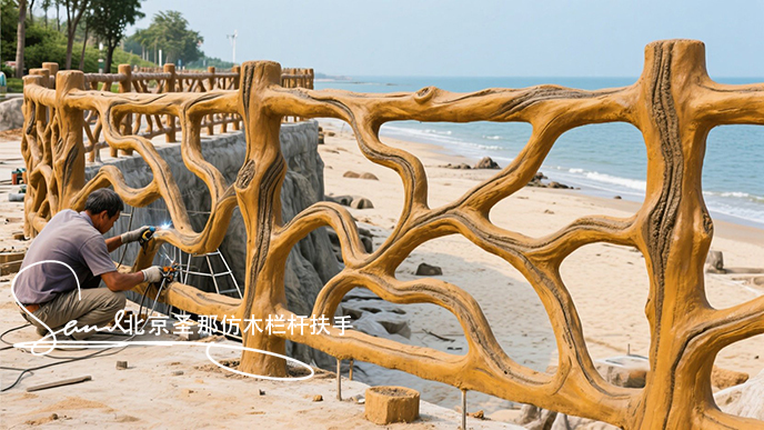 jimeng-2025-06-25-8661-正在施工制作的安全圍欄設(shè)計(jì)，線條流暢自然，給人柔和靈動之感。為空間增添活潑與藝術(shù)....jpeg