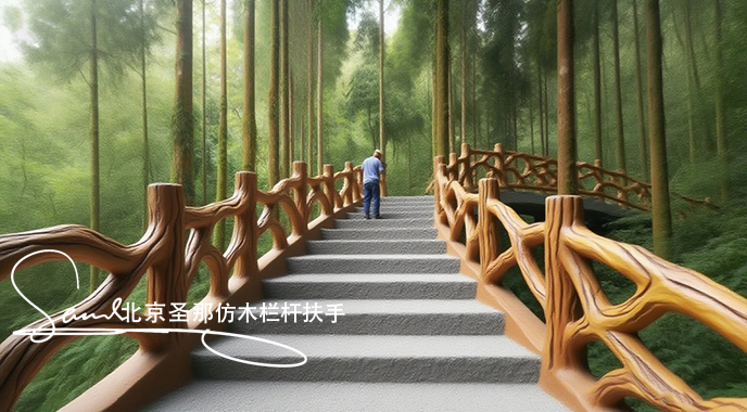 jimeng-2025-06-25-5085-正在施工制作的旅游區(qū)樓梯室外安全圍欄設(shè)計制作過程，美工正在施工制作，先用鋼筋焊接....jpeg