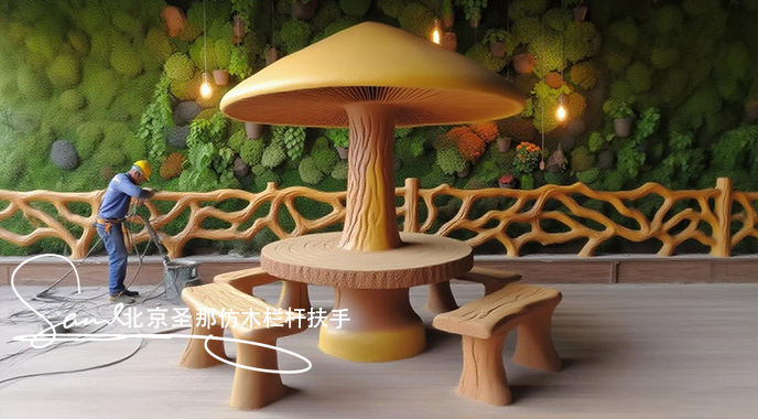 jimeng-2025-06-25-5533-正在施工制作的旅游區(qū)樓梯室外安全圍欄設(shè)計(jì)制作過(guò)程，美工正在施工制作，先用鋼筋焊接....jpeg