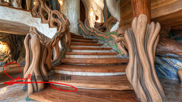 水泥仿木樓梯.jpg 水泥仿木樓梯